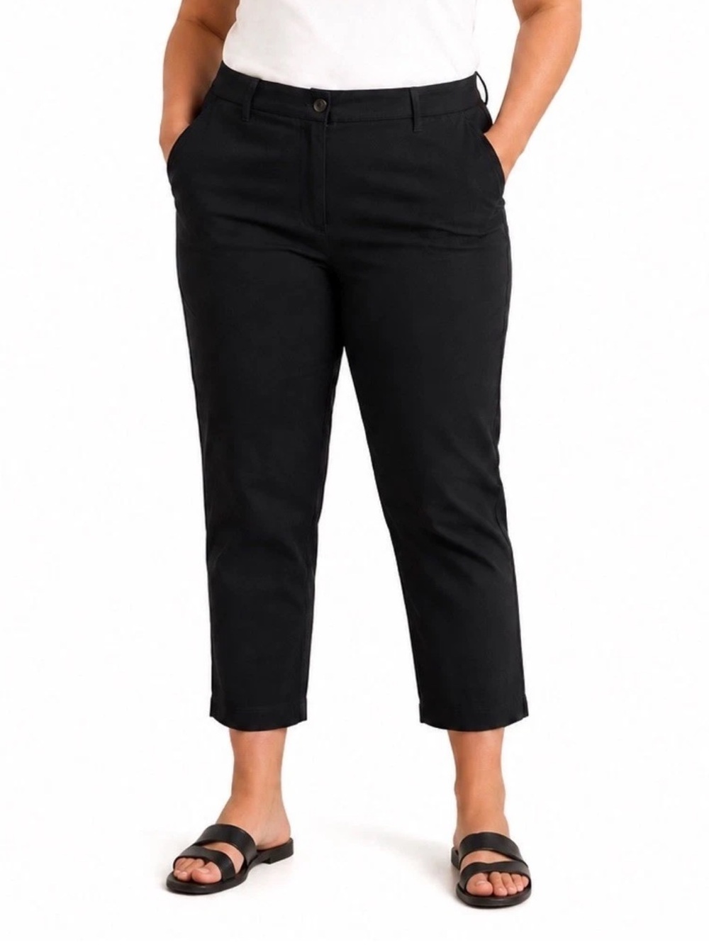 Talbots black cropped Relaxed Chino pants women’s 16 petite